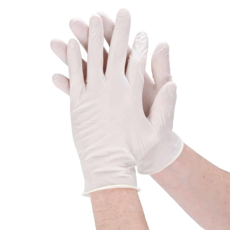 Huhtamaki Packaging  Large Disposable Natural-Powder Free Latex Gloves