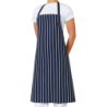 Aussie Chef  Apron Bib Stripe With Buckle Navy/White