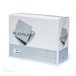 Caprice  Black Platinum Quilted Readifold Napkin