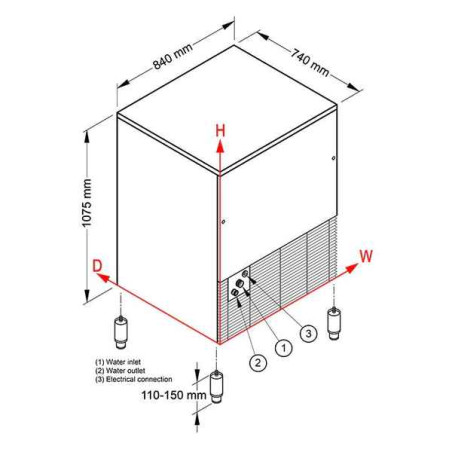 Brema CB1565A Ice Maker 65kg Storage 155kg Prod
