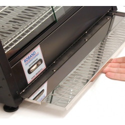 Roband  PMB25L Black Pie Warmer Merchandiser Door Both Sides 25 Pie Capacity
