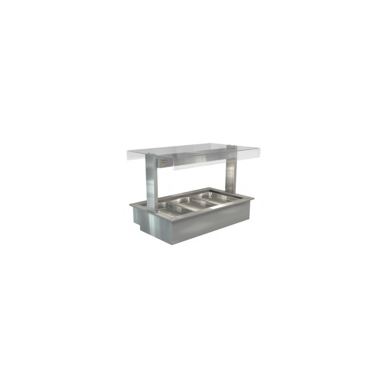 Cossiga Drop In / Servery LSBM3-FT Bain Marie-Flat Top Glass