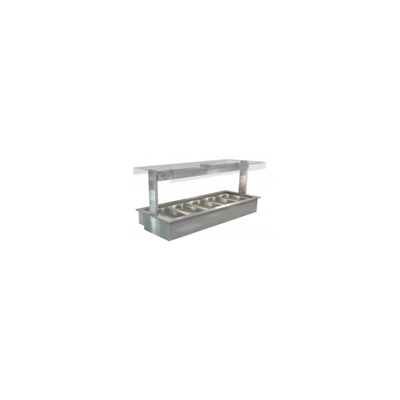 Cossiga Drop In / Servery LSBM5-FT Bain Marie- Flat Top Glass