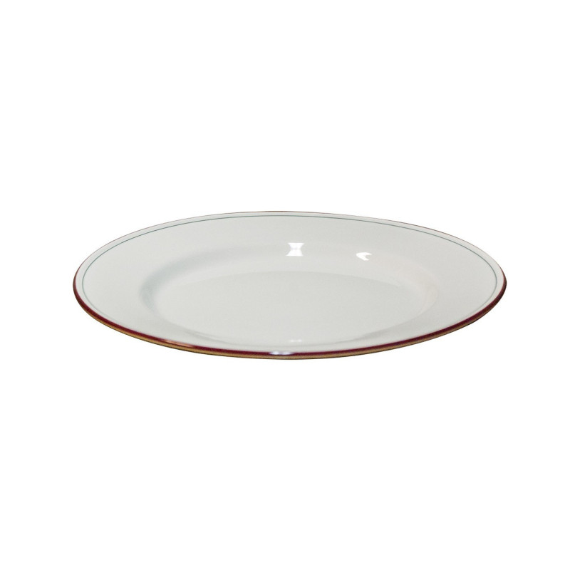 Steelite Cabernet White Oval Plate With Red And Green Line