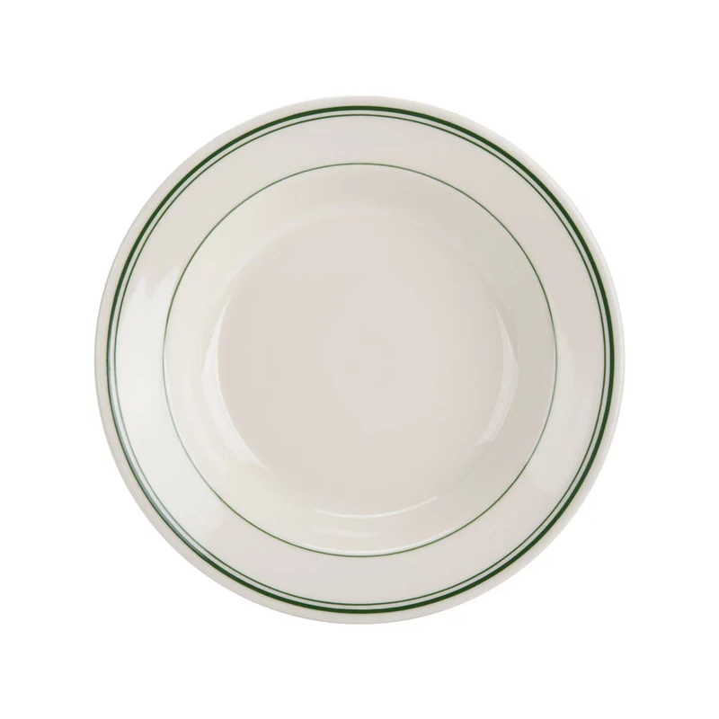 Homer Laughlin Green Band White Plate Green Lined