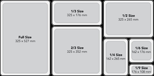 Gastronorm Pan Sizes
